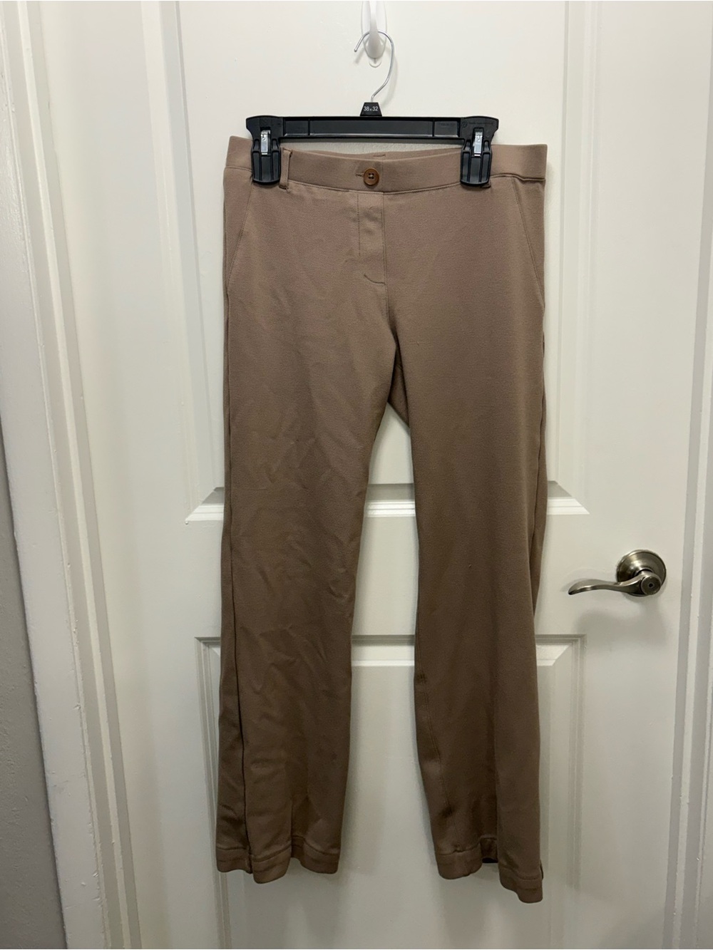 Betabrand beige straight-leg dress pant Yoga Pants L Long